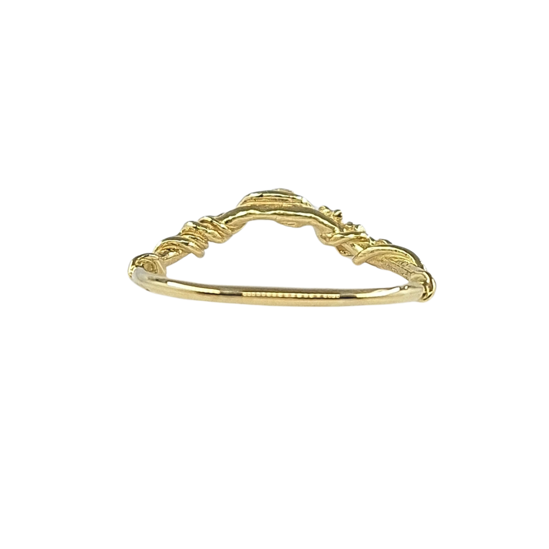 18ct Yellow Gold Flower Wishbone Ring