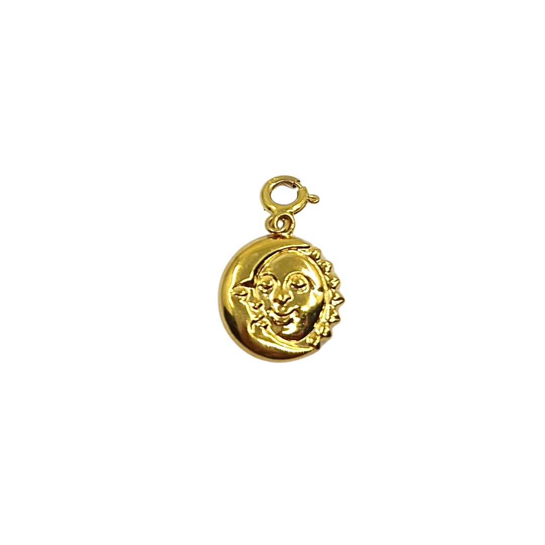 9ct Yellow Gold Hollow Sun & Moon Charm