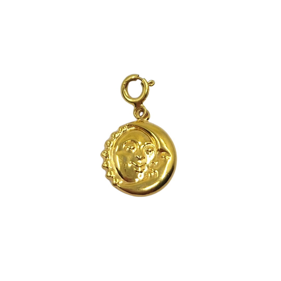 9ct Yellow Gold Hollow Sun & Moon Charm