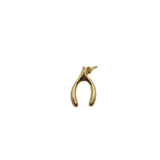 9ct Yellow Gold Hollow Wishbone Charm