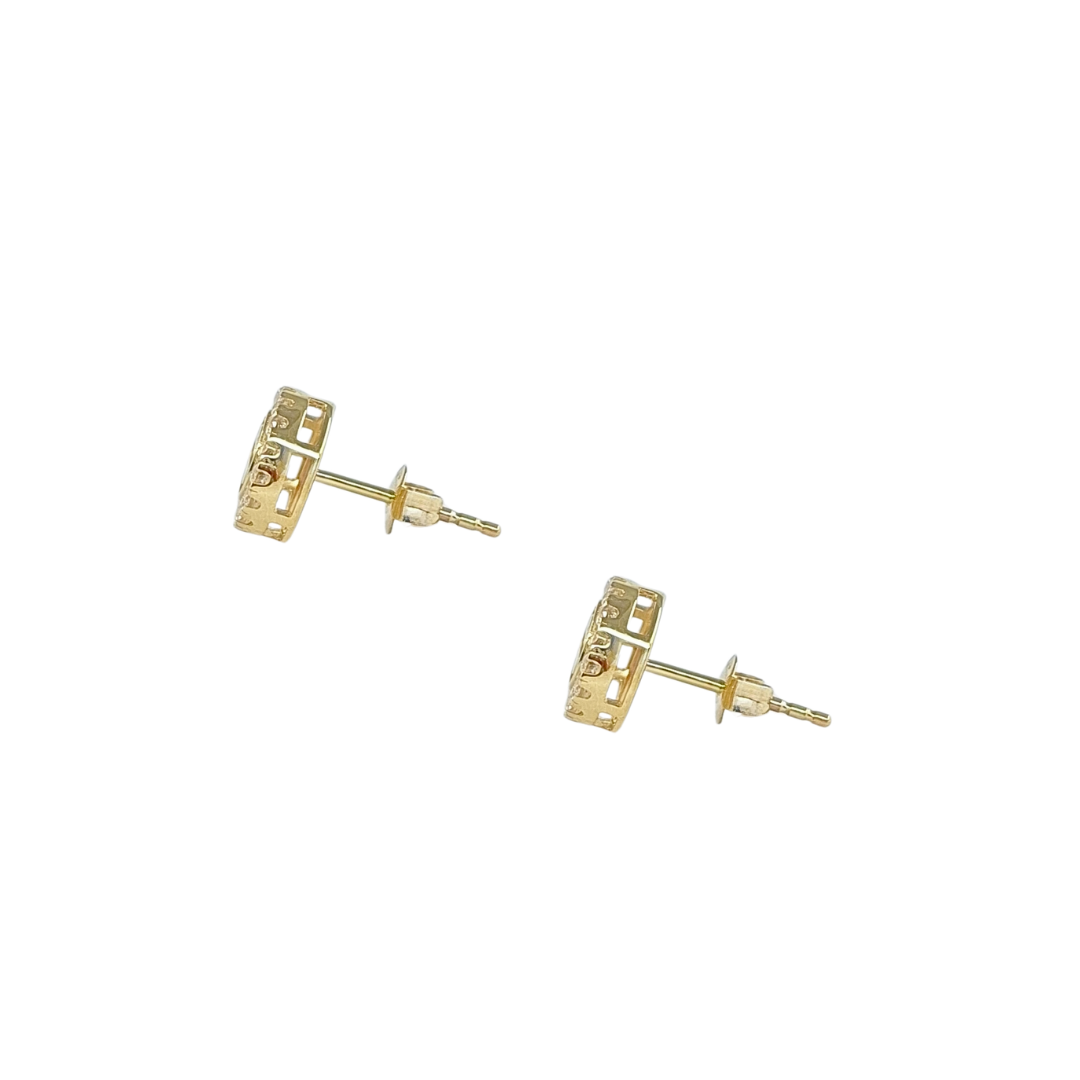 9ct Yellow Gold CZ Screw Style Studs