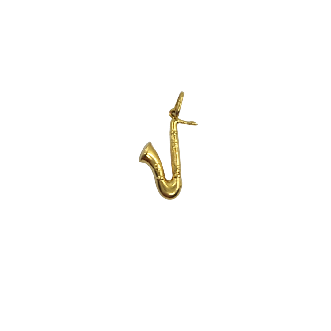 9ct Yellow Gold Hollow Saxophone Charm