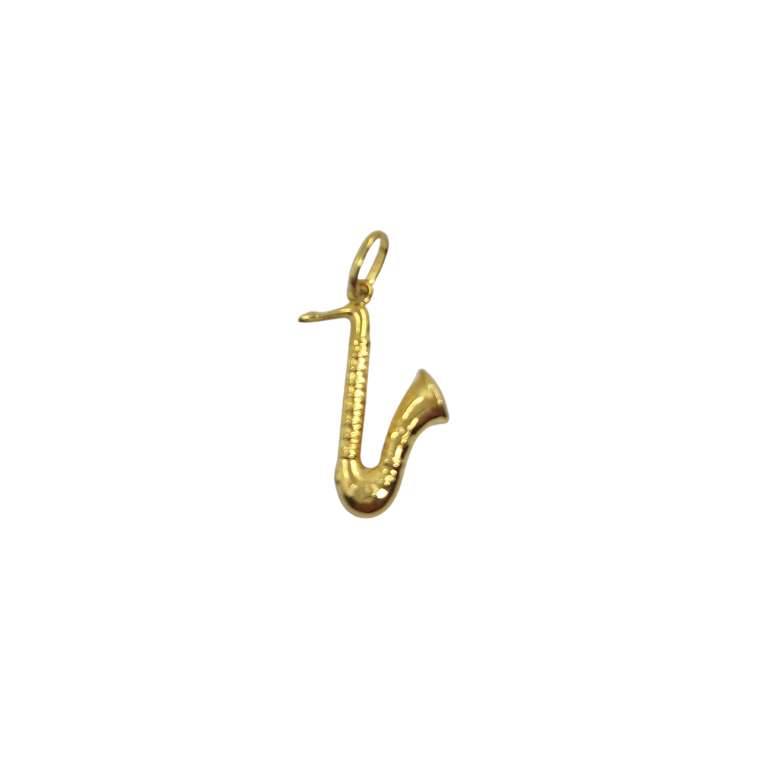 9ct Yellow Gold Hollow Saxophone Charm