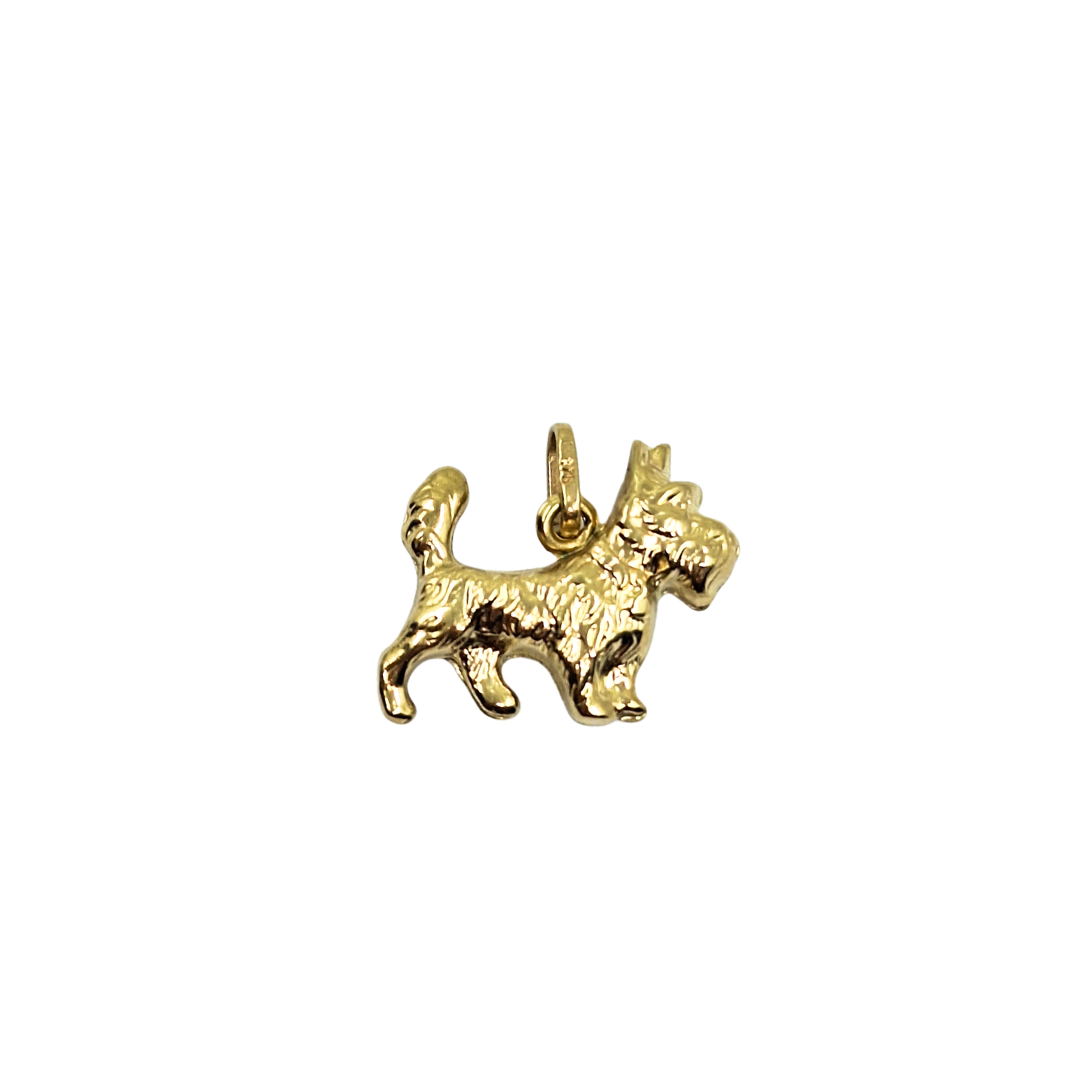 9ct Yellow Gold Hollow Scottie Dog Charm