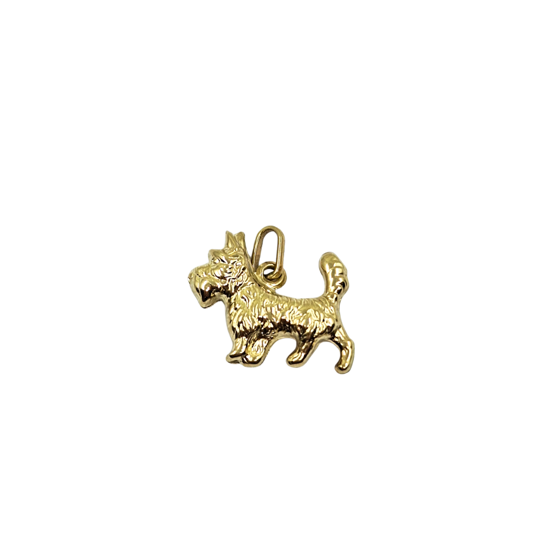 9ct Yellow Gold Hollow Scottie Dog Charm
