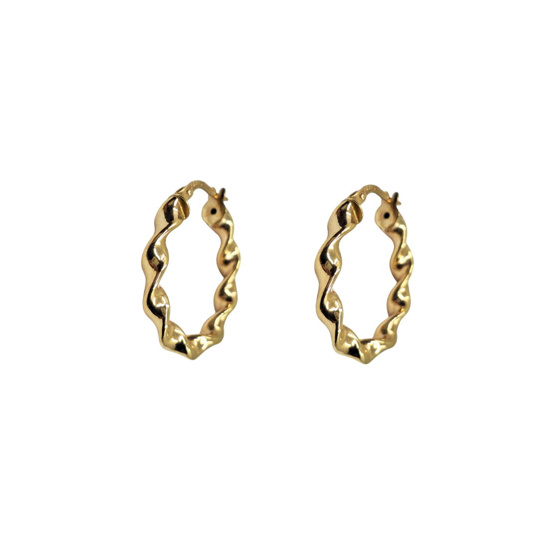 9ct Yellow Gold Oval Twist Creole Earrings