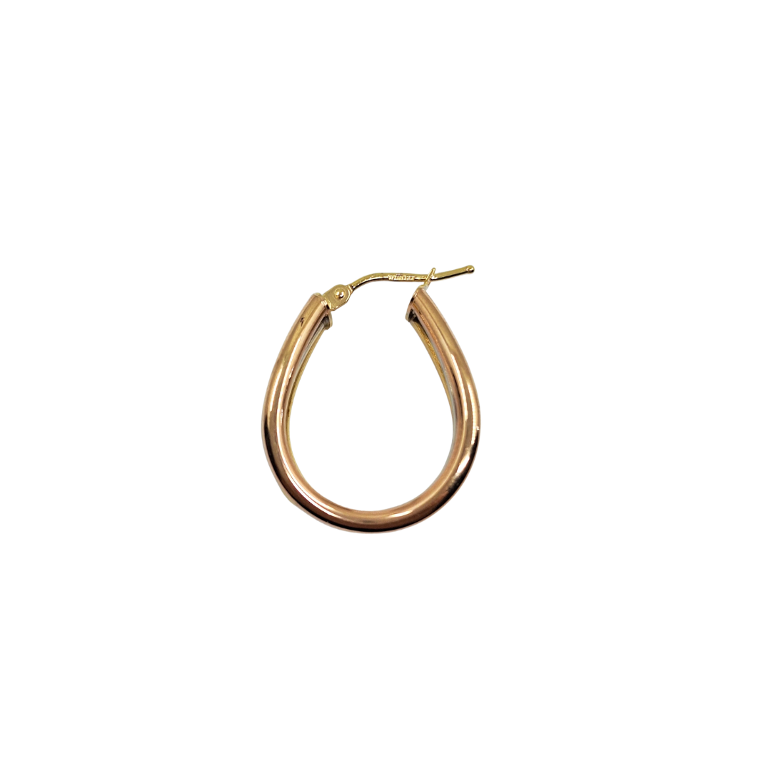 9ct 3 Colour Gold Lined Creole Earrings