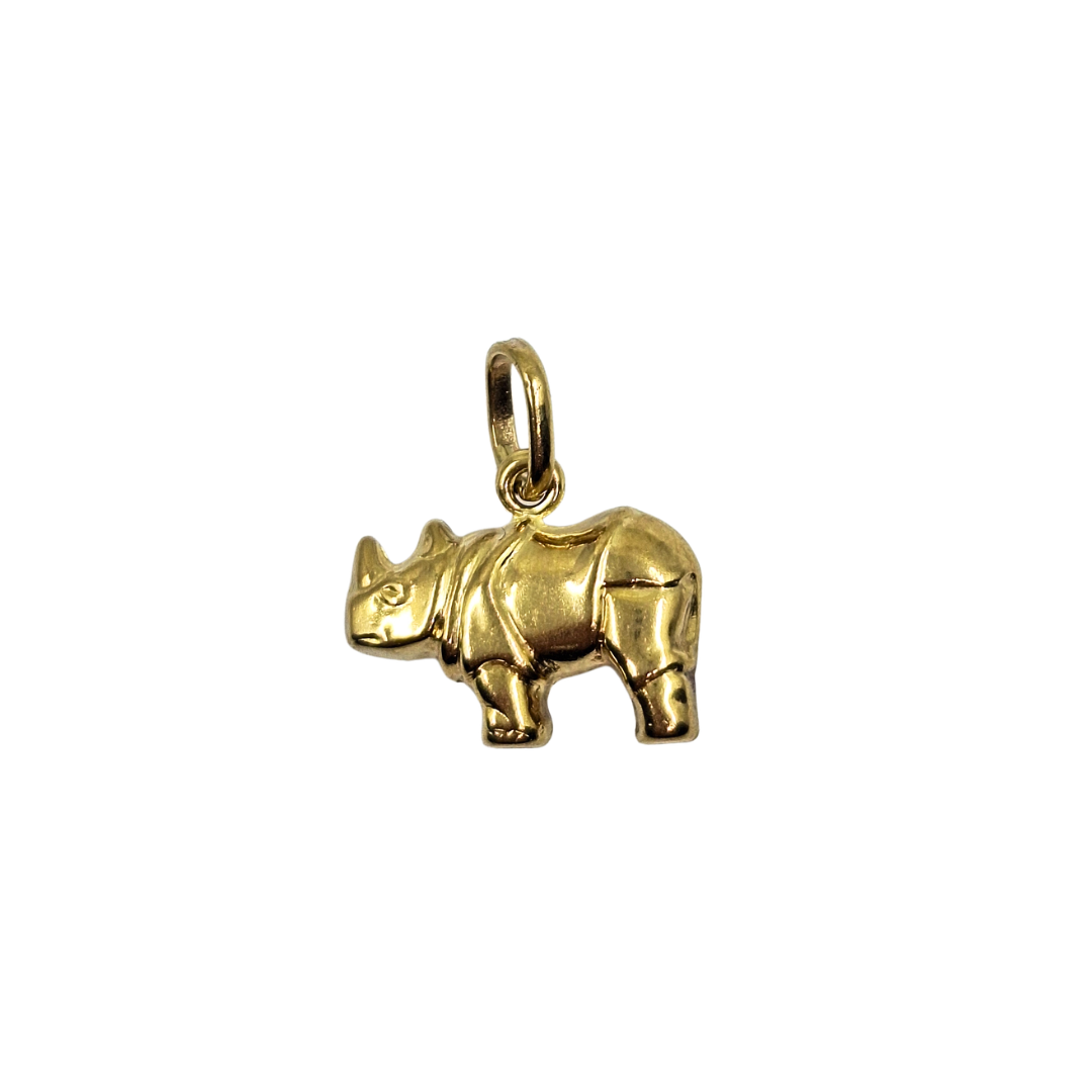 9ct Yellow Gold Hollow Rhino Charm