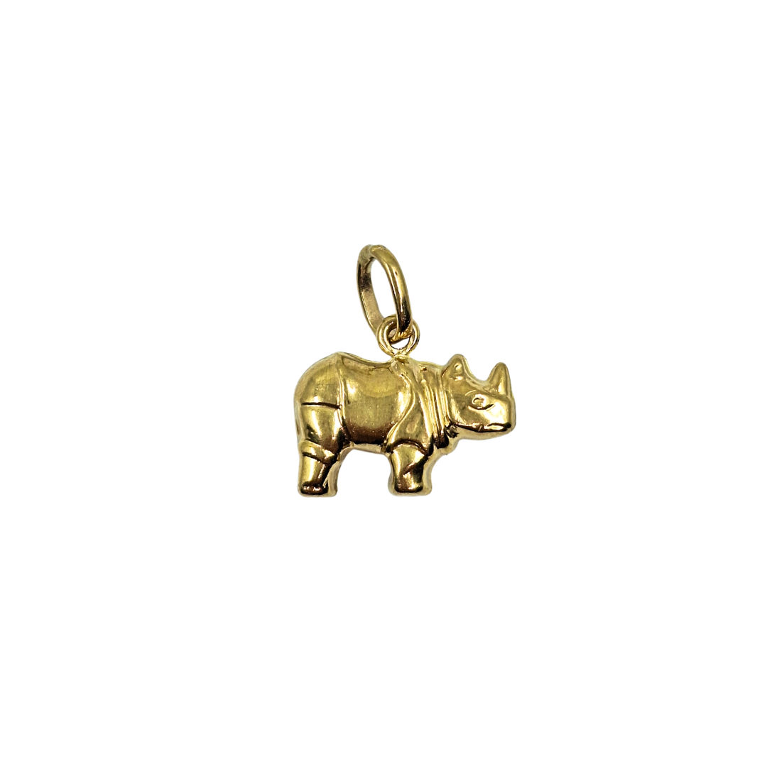 9ct Yellow Gold Hollow Rhino Charm