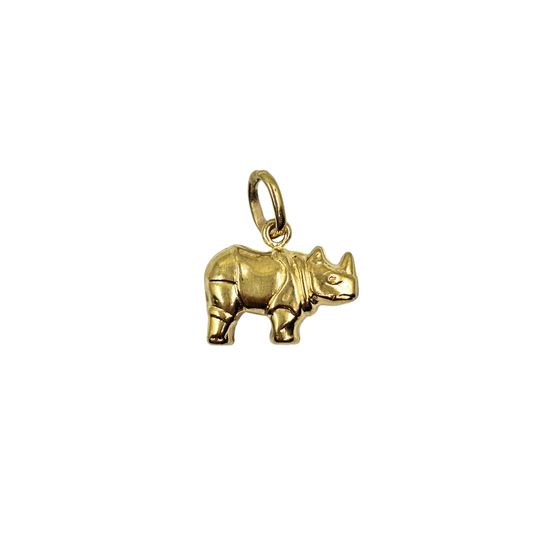 9ct Yellow Gold Hollow Rhino Charm