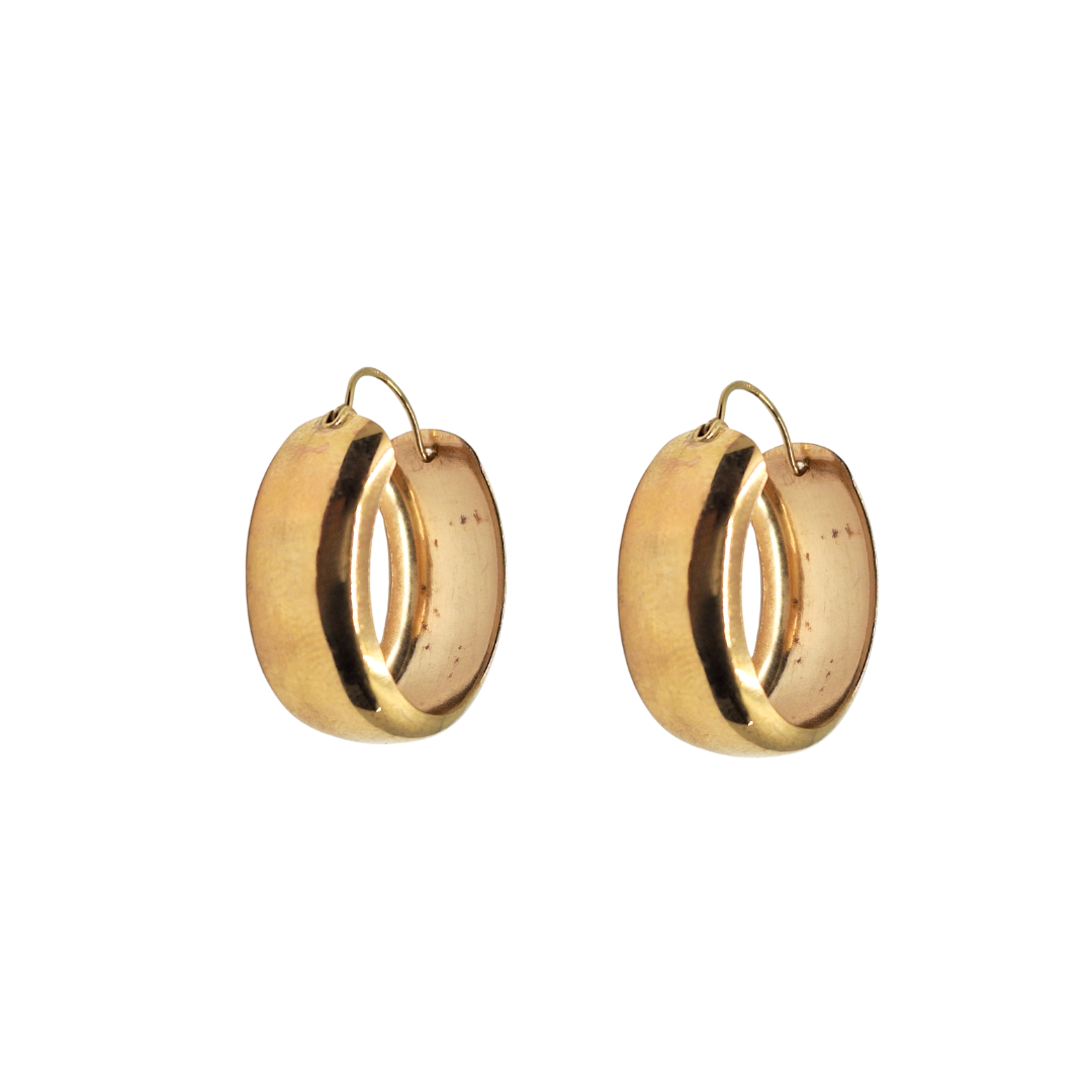 9ct Yellow Gold Wide Band Creole Earrings