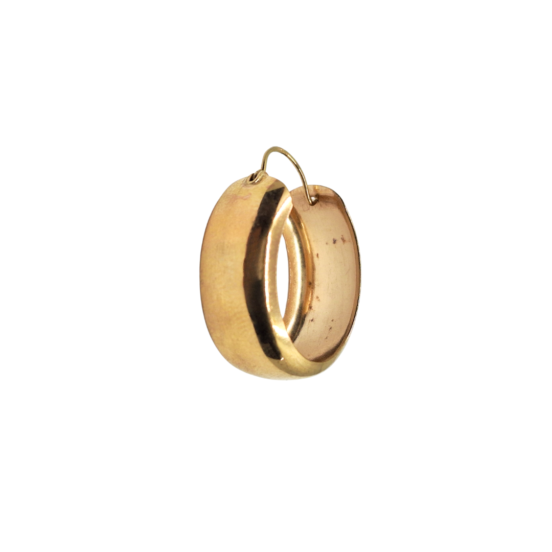 9ct Yellow Gold Wide Band Creole Earrings