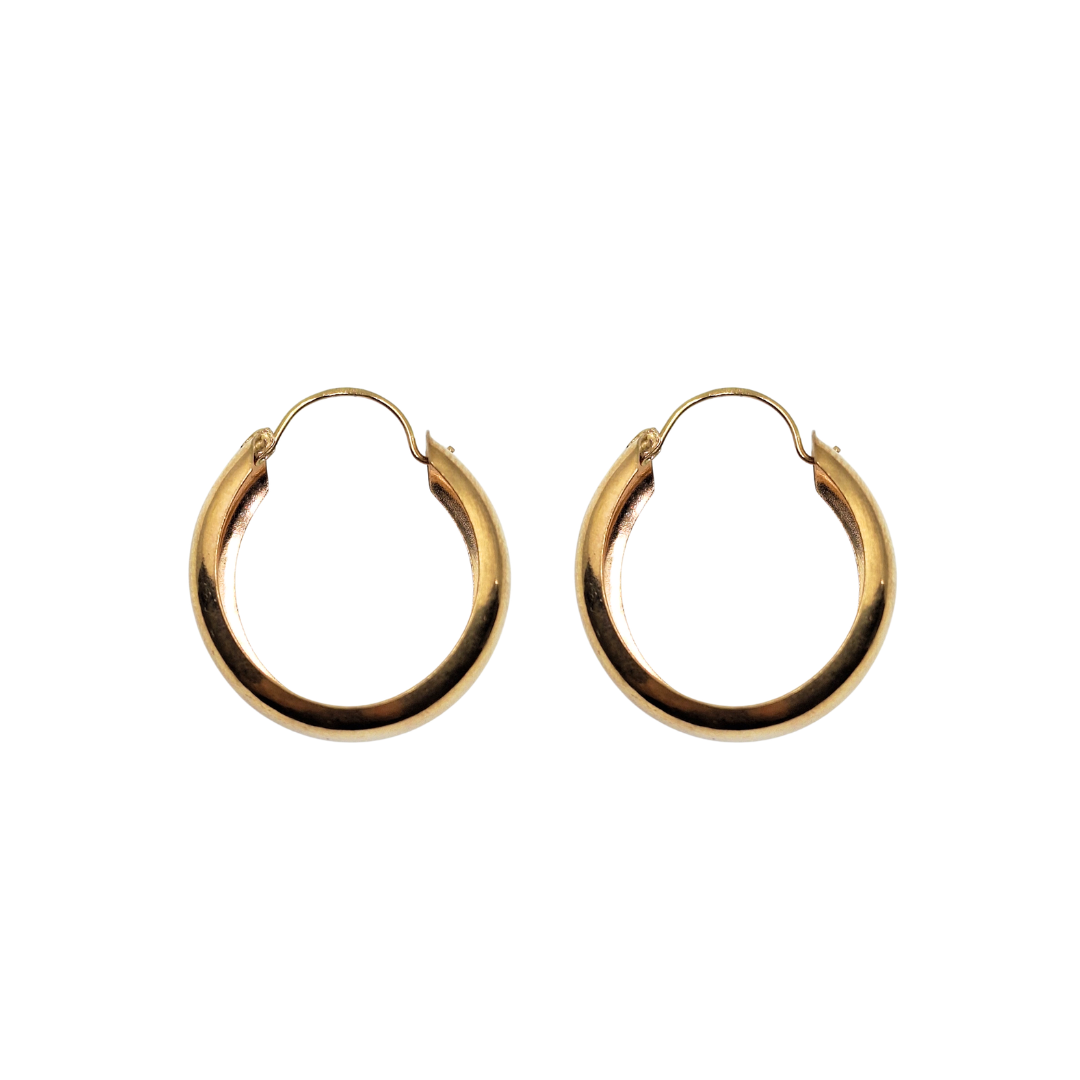 9ct Yellow Gold Wide Band Creole Earrings