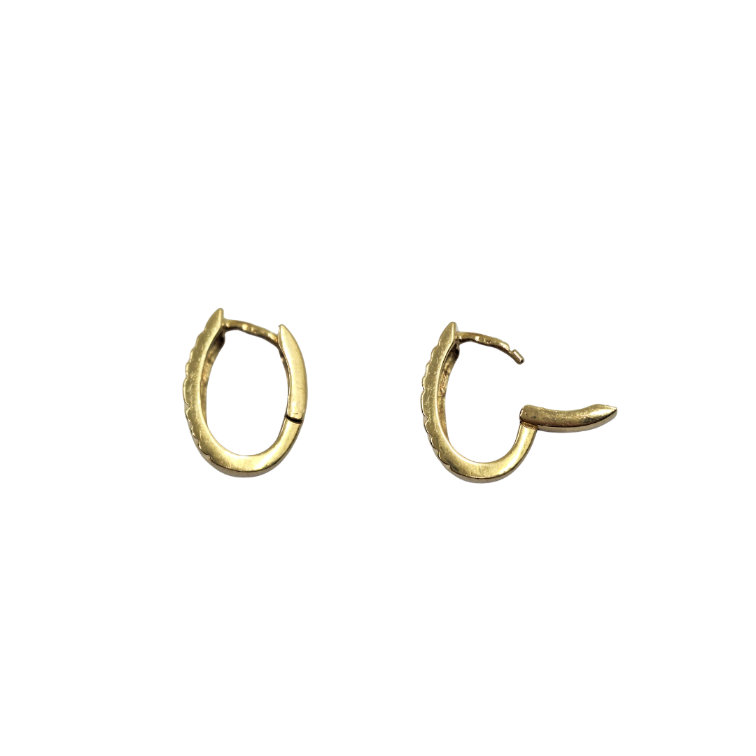 9ct Yellow Gold Lined Huggie Earrings