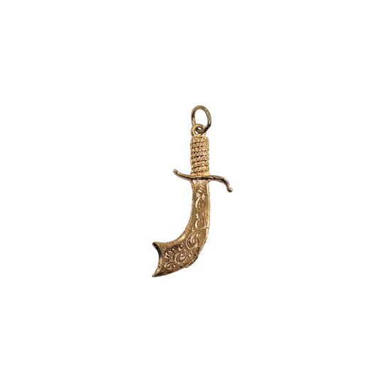 9ct Yellow Gold Engraved Sword Charm