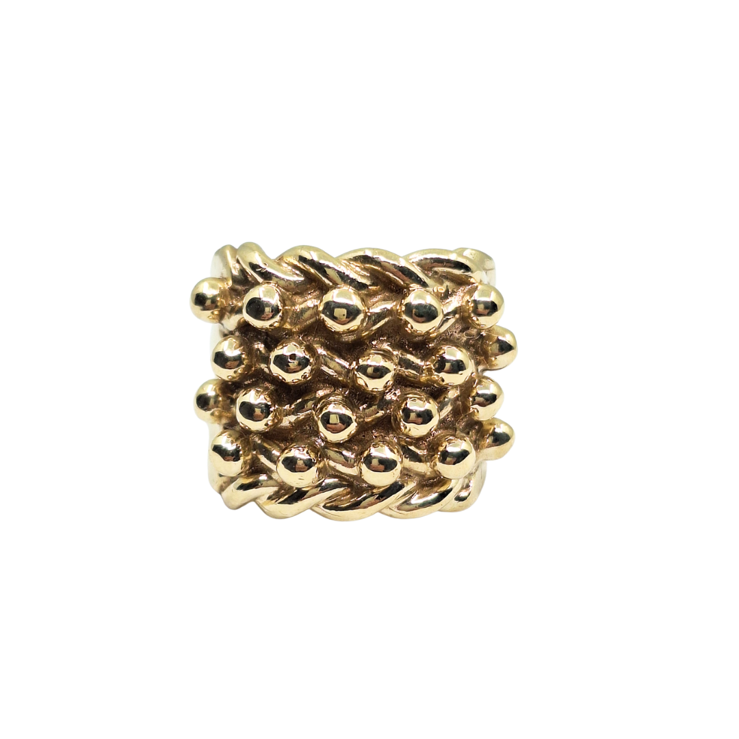 9ct Yellow Gold 4 Row Keeper Ring