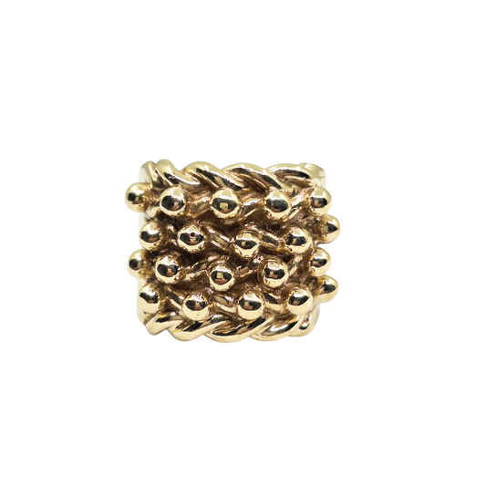 9ct Yellow Gold 4 Row Keeper Ring