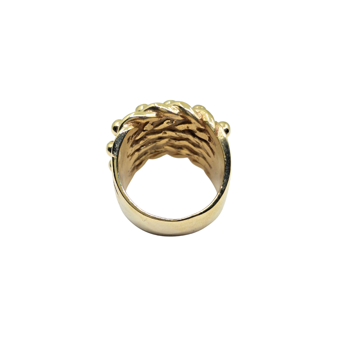 9ct Yellow Gold 4 Row Keeper Ring