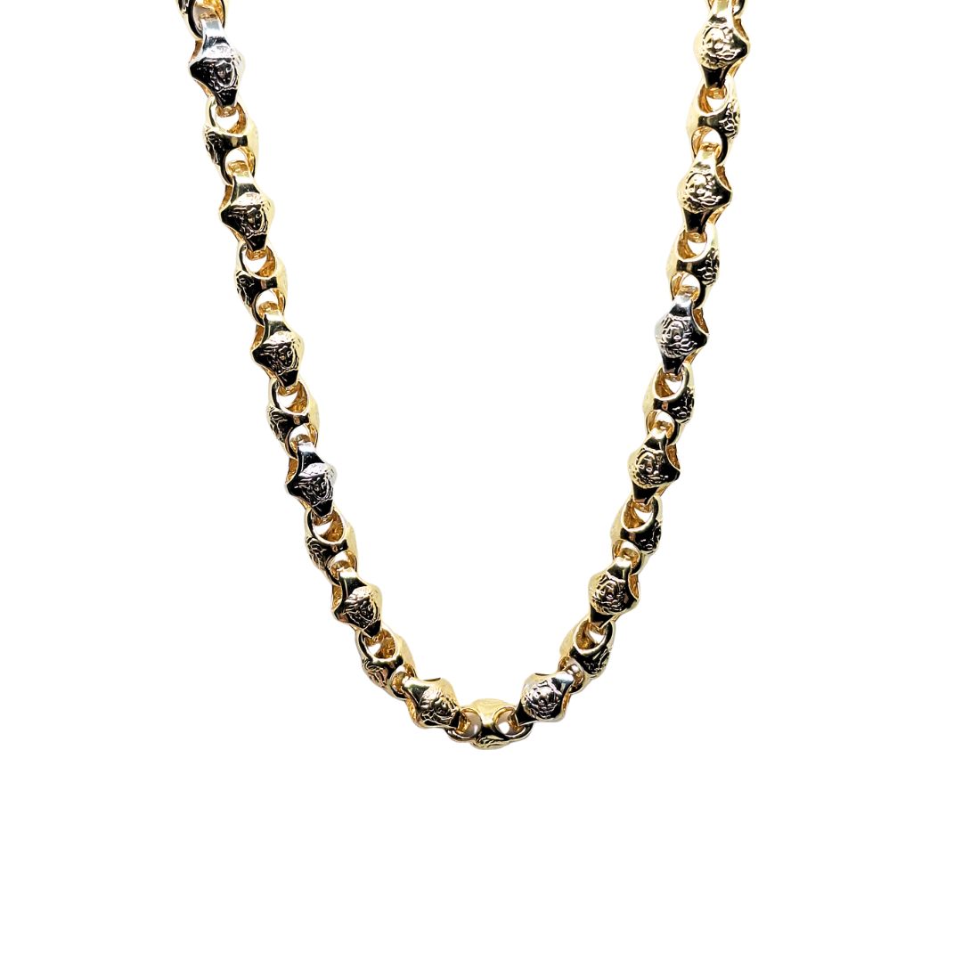14ct 2 Colour Gold Versace Style Chain
