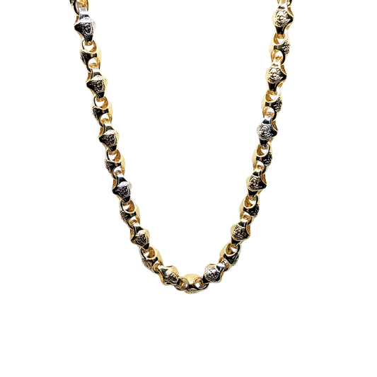 14ct 2 Colour Gold Versace Style Chain