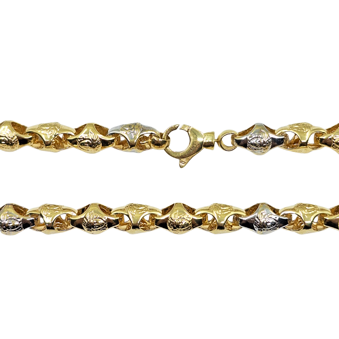 14ct 2 Colour Gold Versace Style Chain