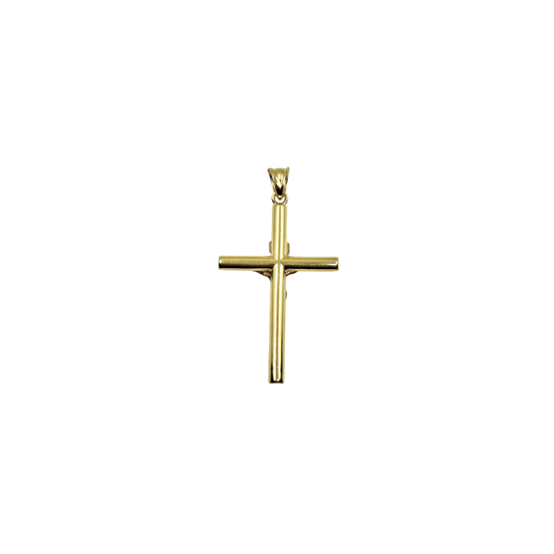 14ct 2 Colour Gold Hollow Crucifix Pendant