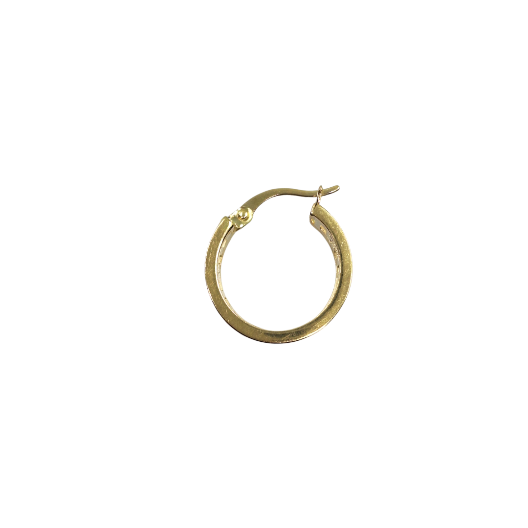14ct Yellow Gold Greek Key Design Hoop Earrings