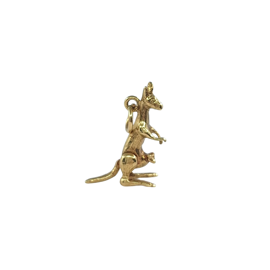 9ct Yellow Gold Solid Kangaroo Charm
