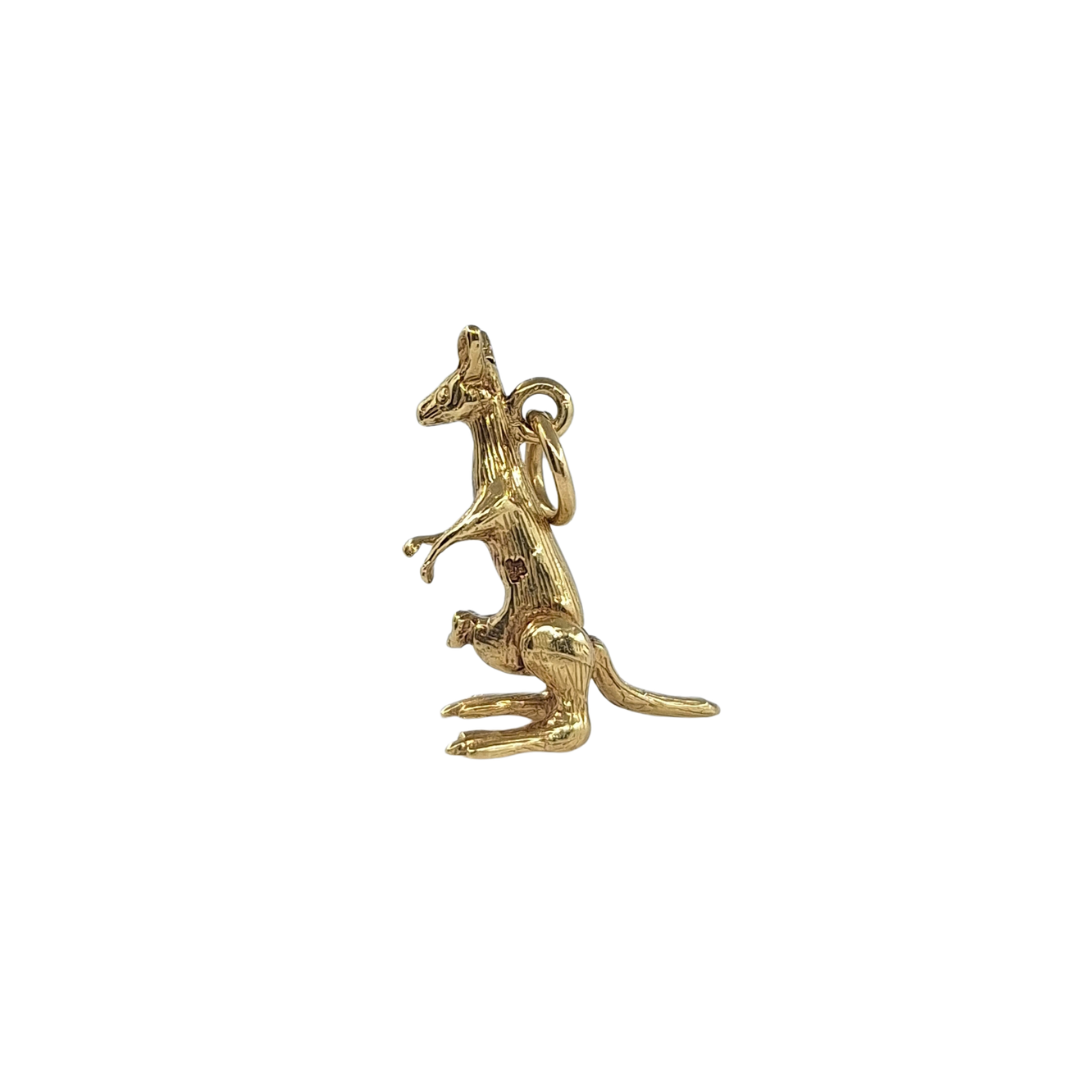 9ct Yellow Gold Solid Kangaroo Charm