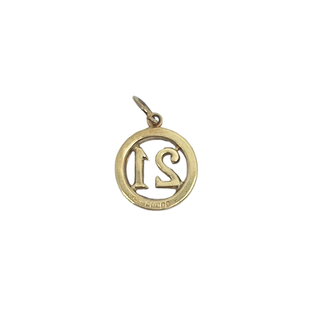 9ct Yellow Gold 21 Charm