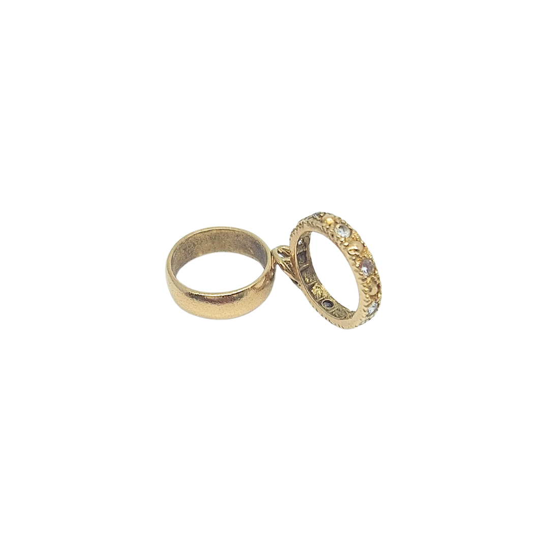 9ct Yellow Gold Pair Of Rings Charm