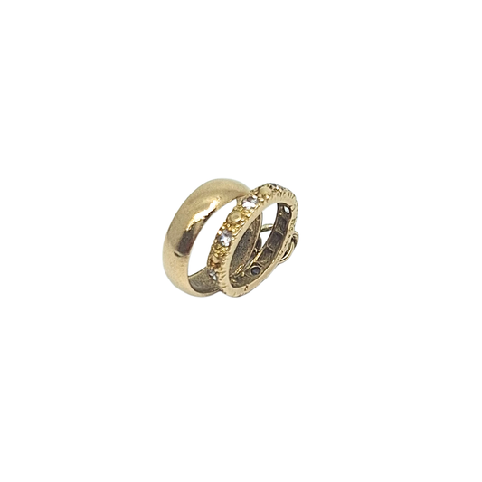 9ct Yellow Gold Pair Of Rings Charm