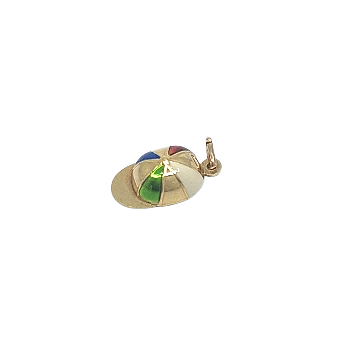 9ct Yellow Gold Enamel Jockey Hat Charm