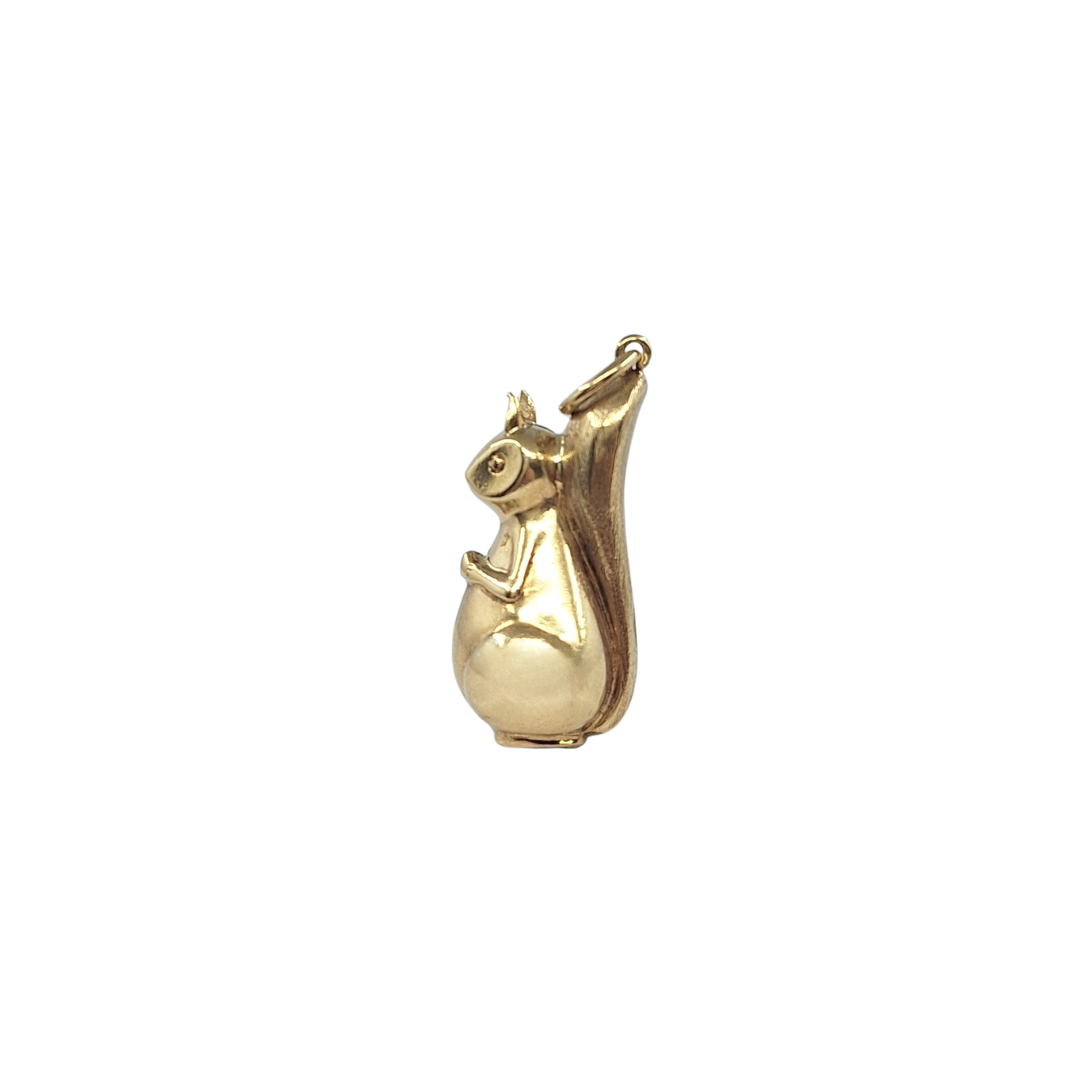 9ct Yellow Gold Hollow Squirrel Charm