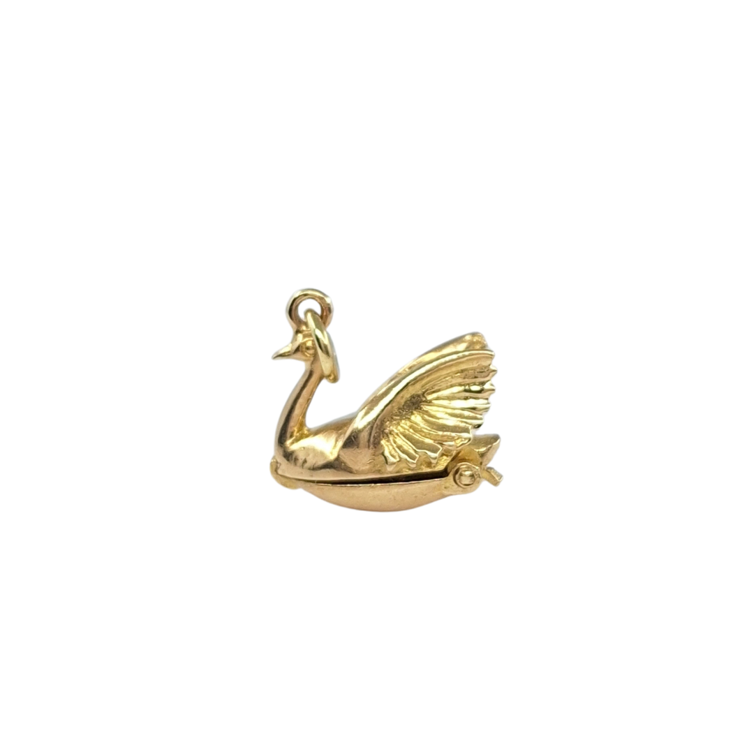 9ct Yellow Gold Swan With Ballerina Charm