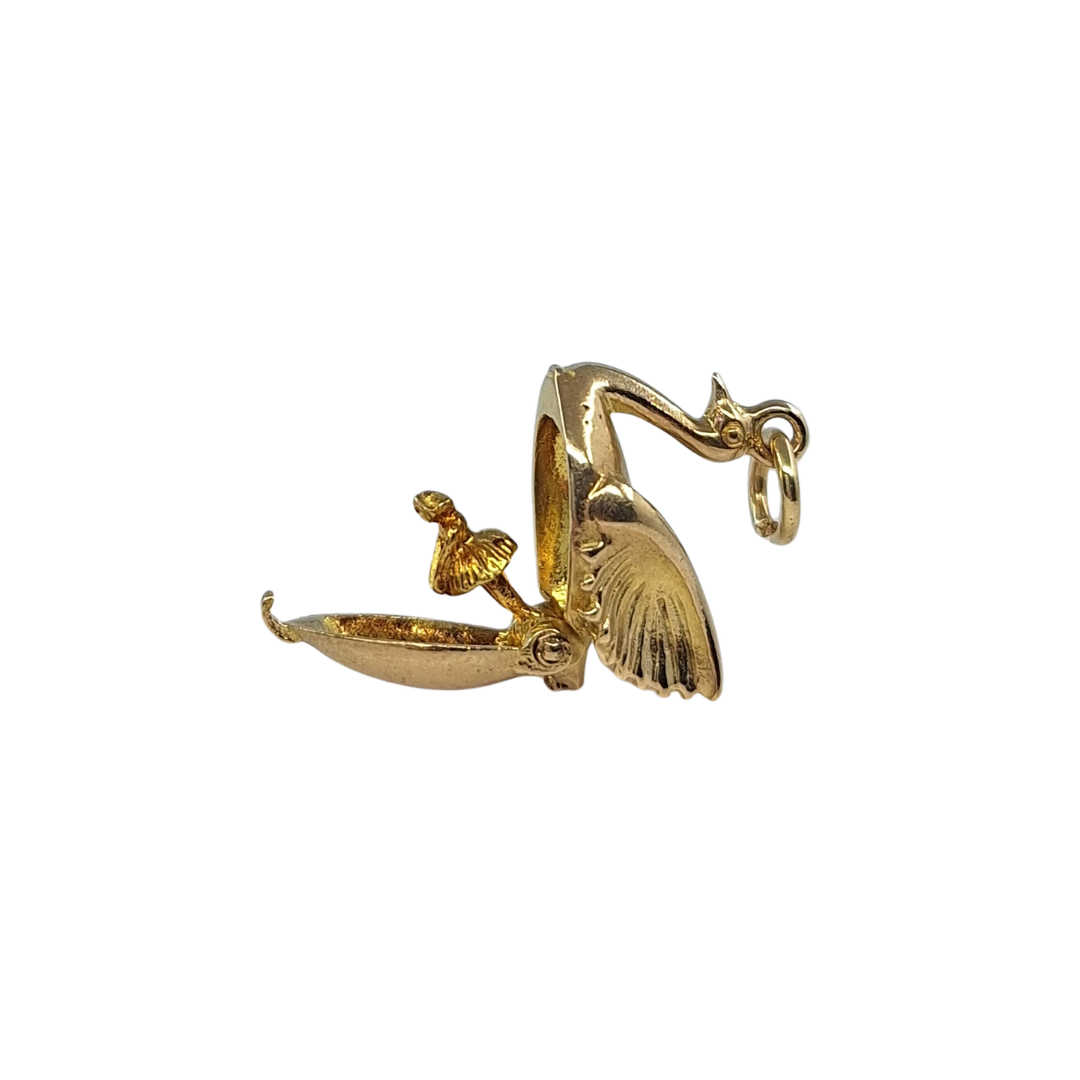 9ct Yellow Gold Swan With Ballerina Charm