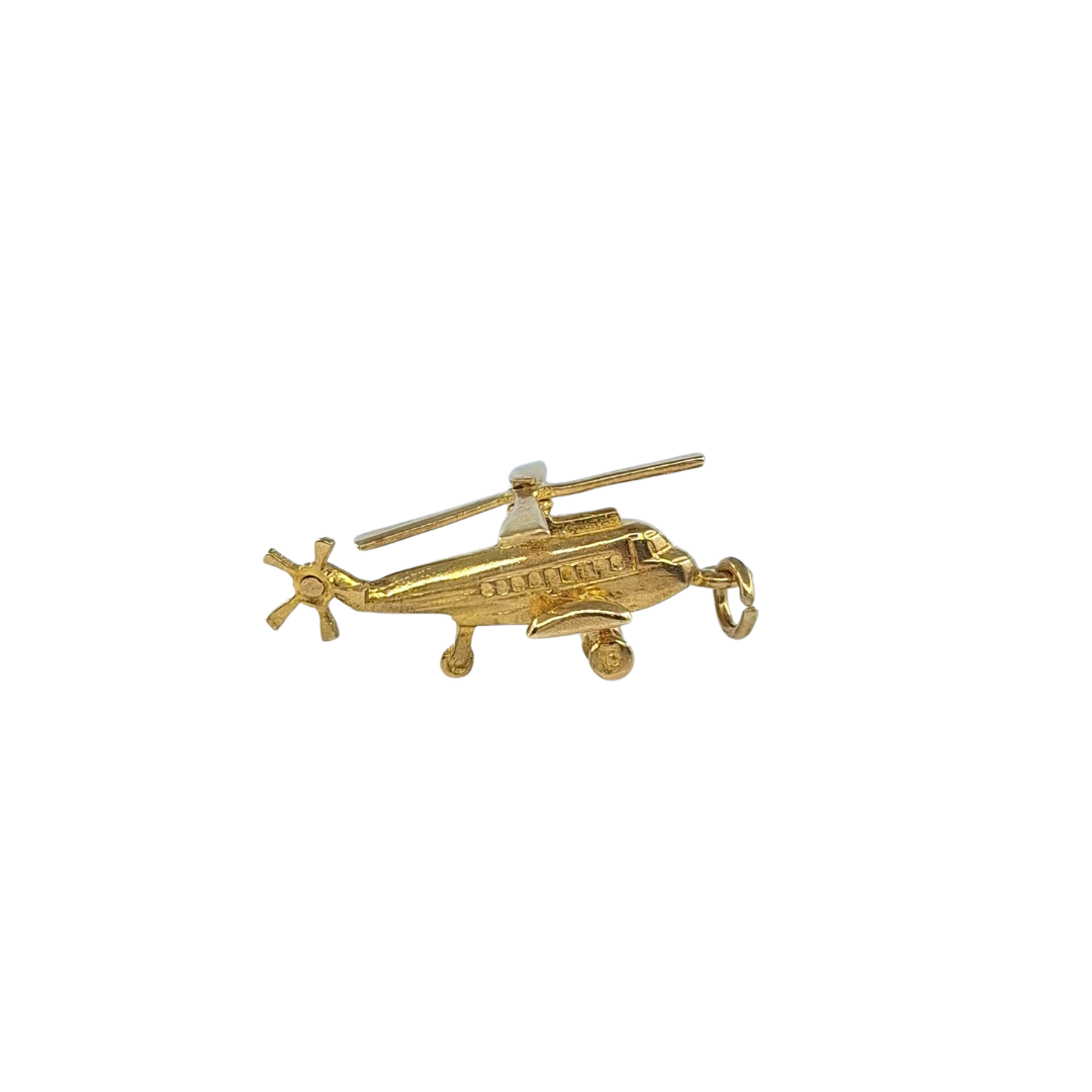 9ct Yellow Gold Helicopter Charm