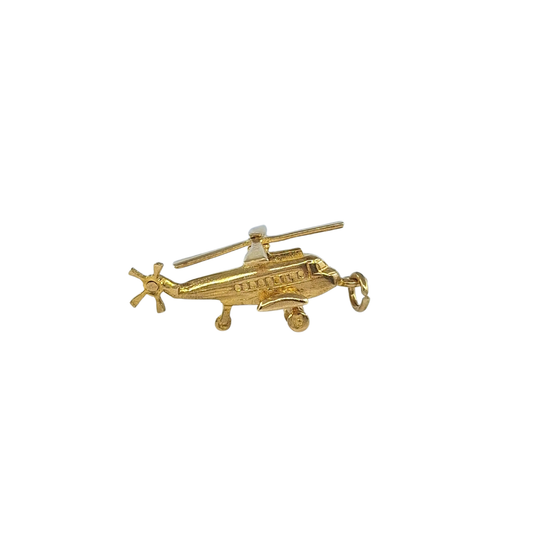 9ct Yellow Gold Helicopter Charm