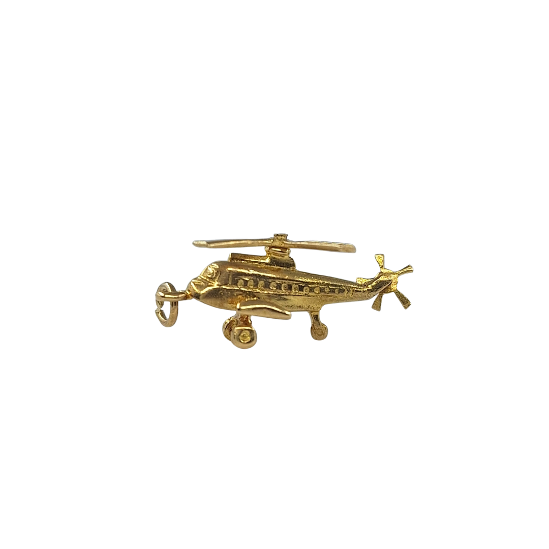 9ct Yellow Gold Helicopter Charm