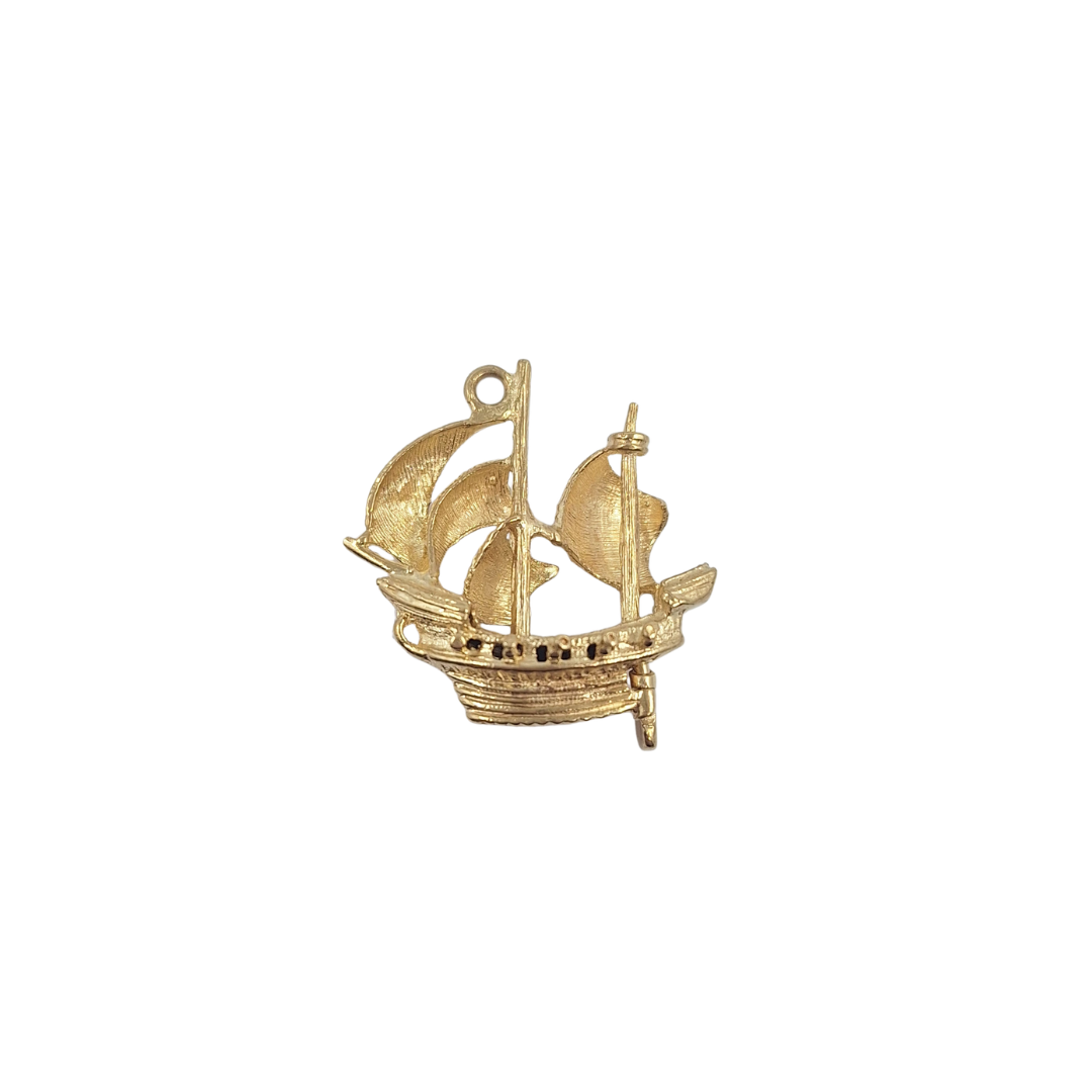 9ct Yellow Gold Pirate Ship Charm