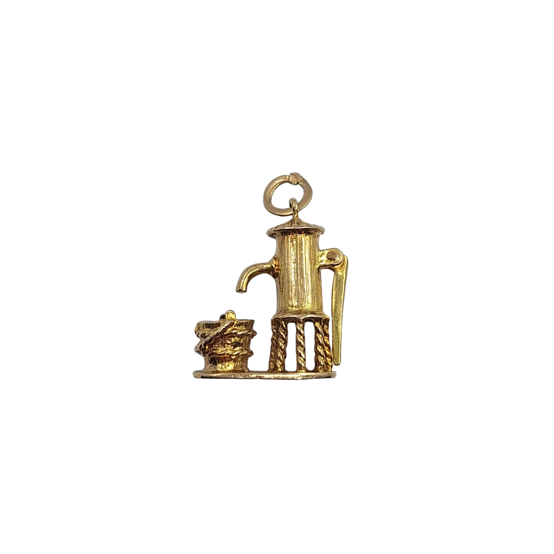 9ct Yellow Gold Water Pump Charm