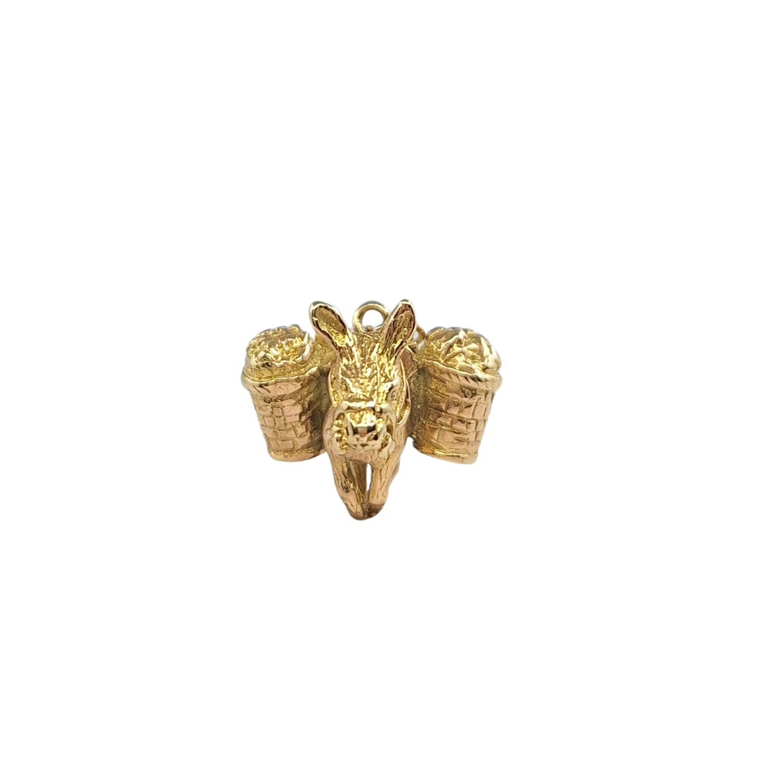 9ct Yellow Gold Solid Donkey Charm