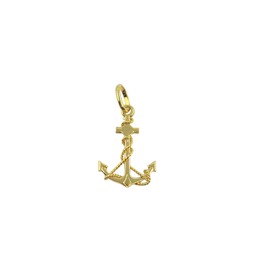 9ct Yellow Gold Solid Anchor Charm