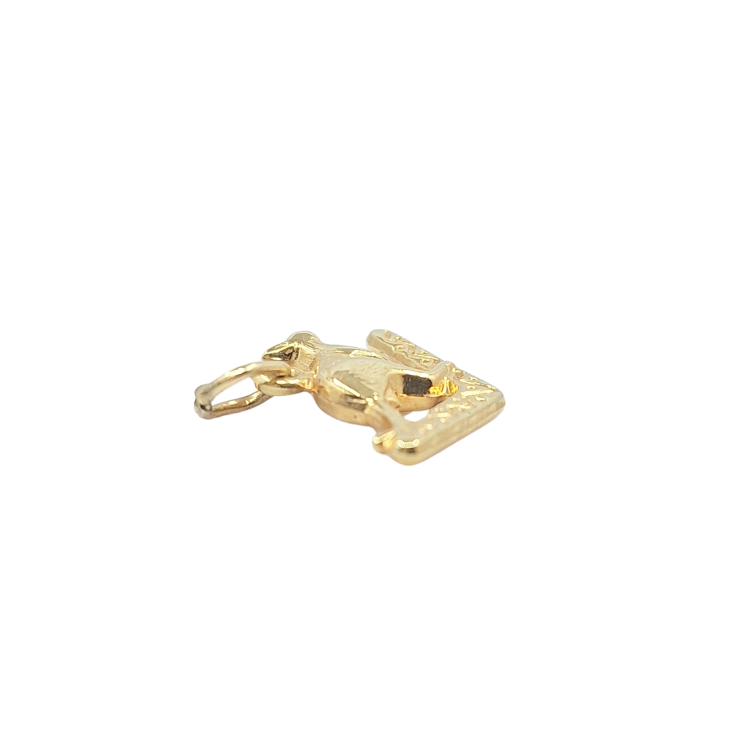 9ct Yellow Gold Hollow Kangaroo & Boomerang Charm