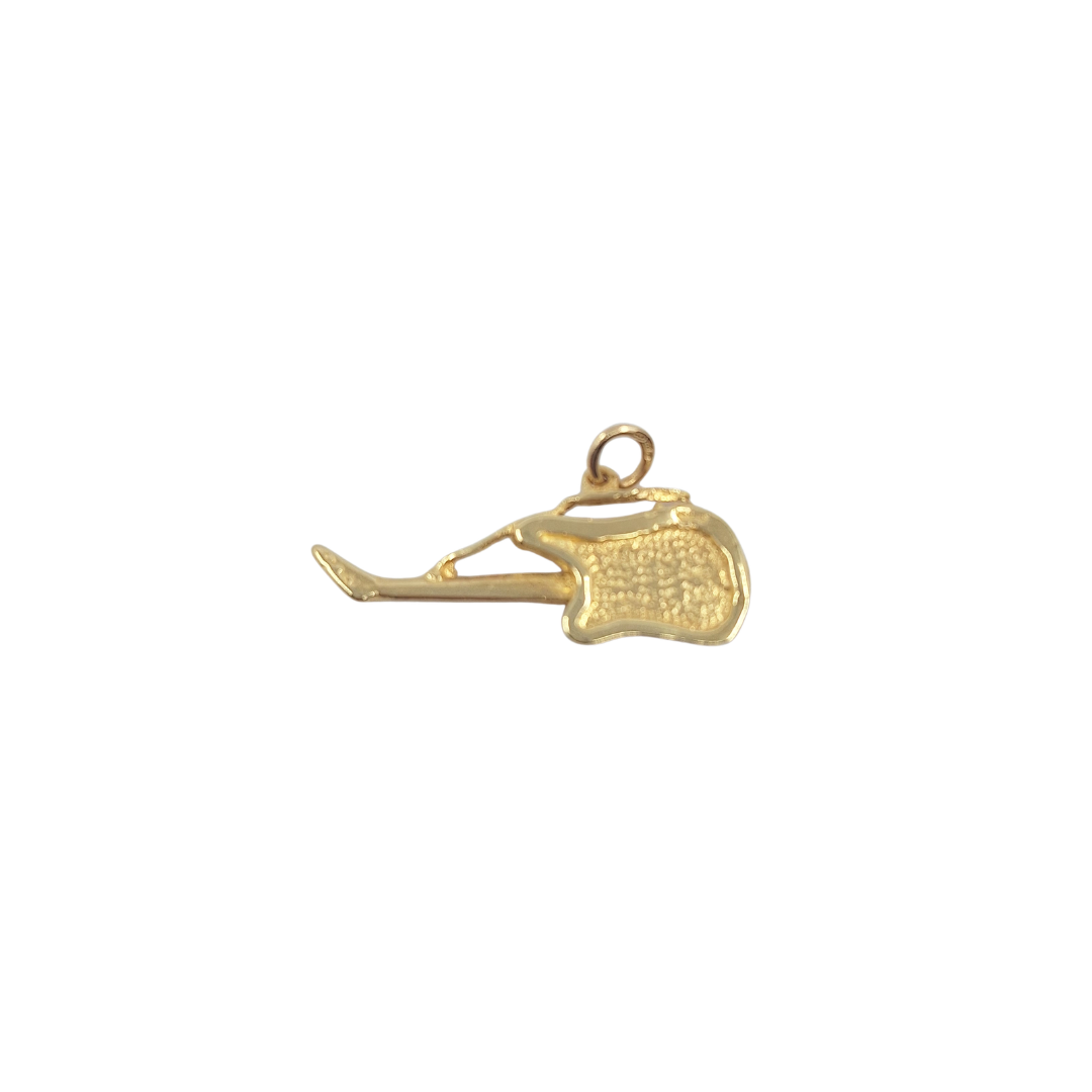 9ct Yellow Gold Solid Guitar Charm