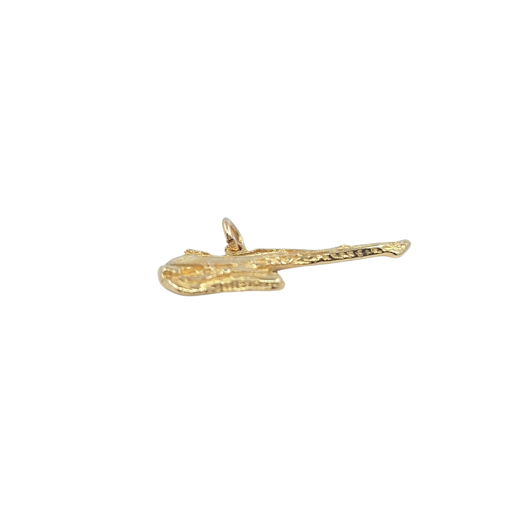 9ct Yellow Gold Solid Guitar Charm