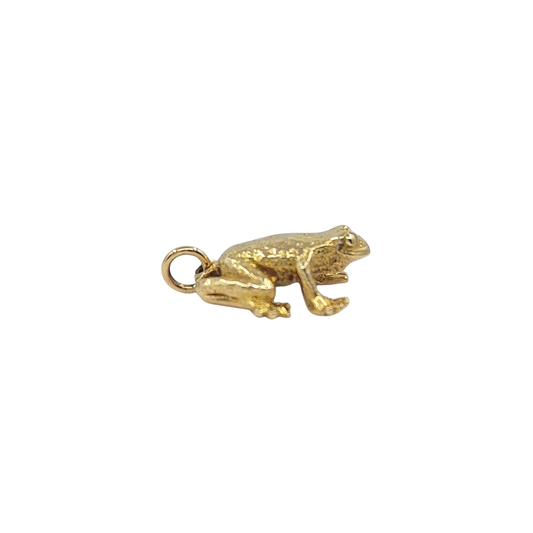 9ct Yellow Gold Solid Frog Charm