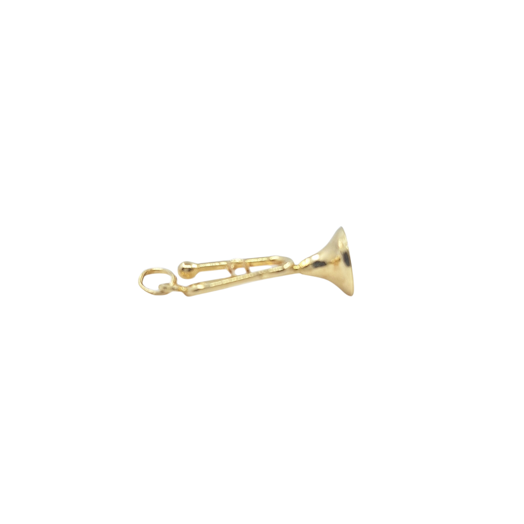 9ct Yellow Gold Solid Trumpet Charm
