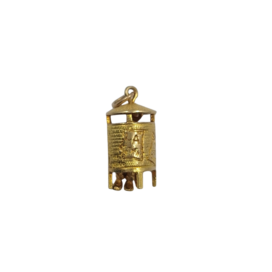 9ct Yellow Gold Gents Outdoor Toilet Charm