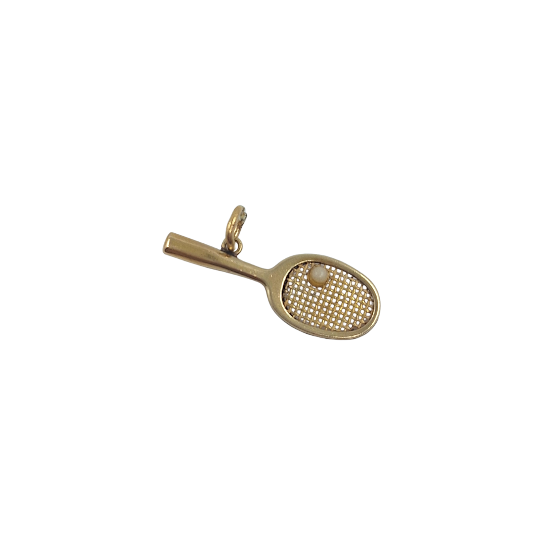 9ct Yellow Gold Tennis Racket Charm
